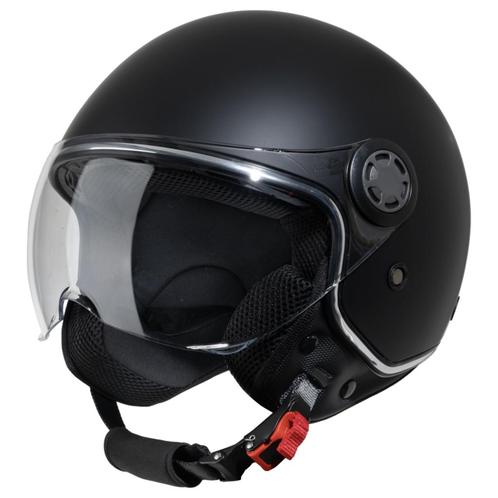 VINZ Taranto - Mat Zwart, Motoren, Kleding | Motorhelmen, XL, Jethelm, Verzenden