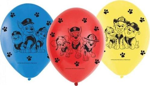 PAW Patrol - Ballonnen - 23 cm - Blauw/Rood/Geel - 6 stuks, Hobby en Vrije tijd, Feestartikelen, Ophalen of Verzenden