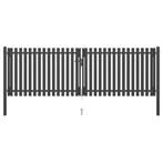vidaXL Poort 4x1,5 m staal antraciet, Verzenden, Nieuw