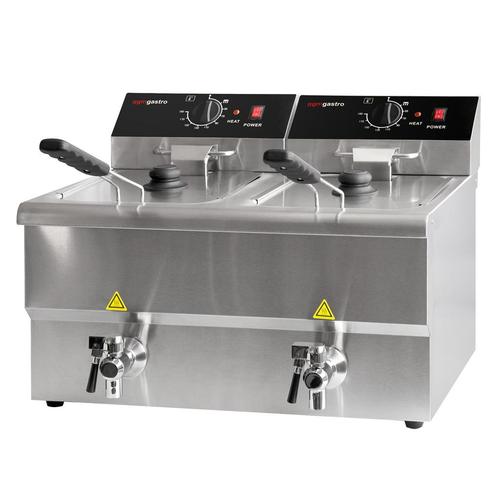GGM Gastro | Dubbele elektrische friteuse - 8+8 liter - 6,5, Witgoed en Apparatuur, Frituurpannen, Nieuw, Verzenden
