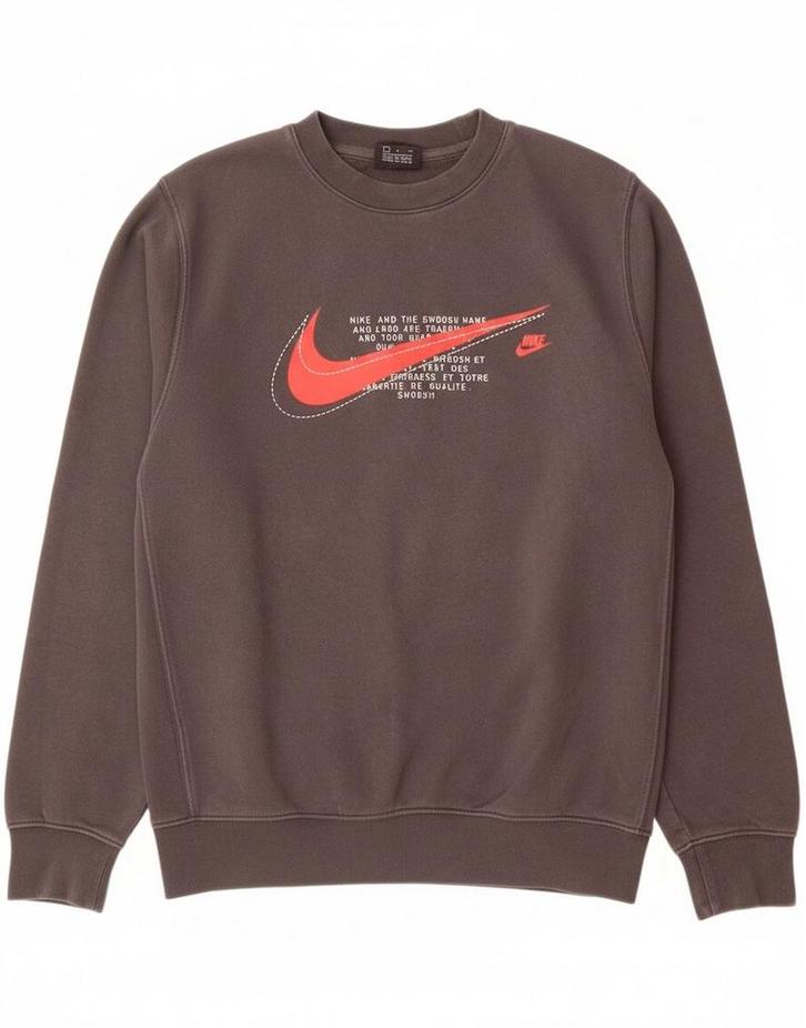 NIKE Mens Graphic Sweatshirt Jumper Small Grey Cotton, Kleding | Heren, Truien en Vesten, Verzenden