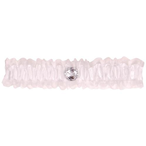 Kousenband wit met strass knoopje NIEUW, Kleding | Dames, Trouwkleding en Trouwaccessoires, Wit, Nieuw, Ophalen of Verzenden