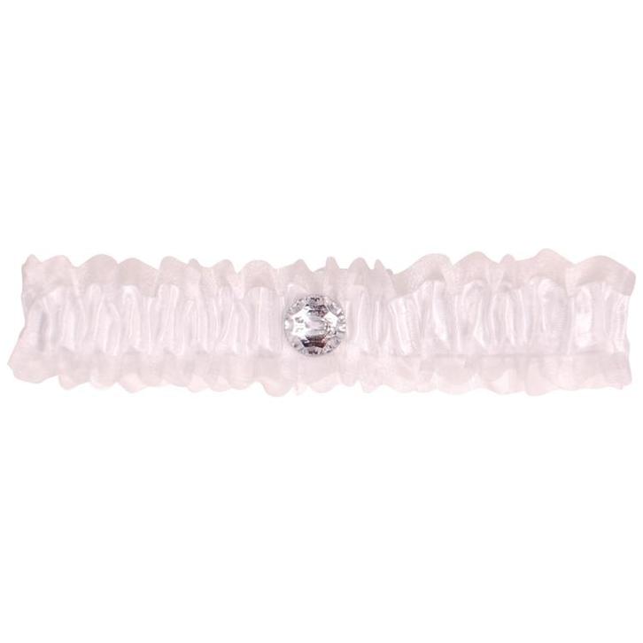 Kousenband wit met strass knoopje NIEUW, Kleding | Dames, Trouwkleding en Trouwaccessoires, Wit, Nieuw, Ophalen of Verzenden