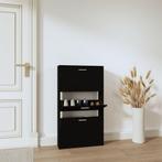 vidaXL Schoenenkast 59x17x108 cm bewerkt hout zwart, Verzenden, Nieuw