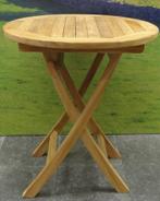 Klaptafel 70 cm rond teak, Tuin en Terras, Ophalen of Verzenden, Nieuw, Teakhout