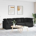 vidaXL Modulaire bank met kussens stof zwart, Huis en Inrichting, Banken | Bankstellen, Verzenden, Nieuw, Stof