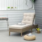TRUUSK Polyrattan Zonneligstoel Tuinligstoel Verstelbaar Met, Verzenden, Nieuw