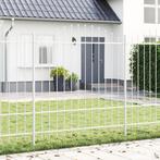 vidaXL Tuinhek met boog 5,1x1,75 m staal wit, Verzenden, Nieuw, IJzer