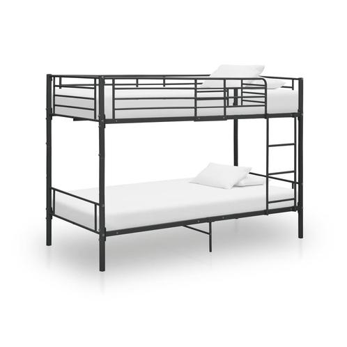 vidaXL Stapelbed metaal zwart 90x200 cm, Huis en Inrichting, Slaapkamer | Bedden, 90 cm, 200 cm, Zwart, Eenpersoons, Nieuw, Metaal