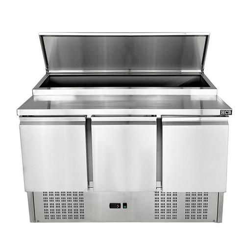 HCB Basic-line Saladette koelwerkbank - 3 deuren - 136,5 cm, Zakelijke goederen, Horeca | Keukenapparatuur, Nieuw in verpakking