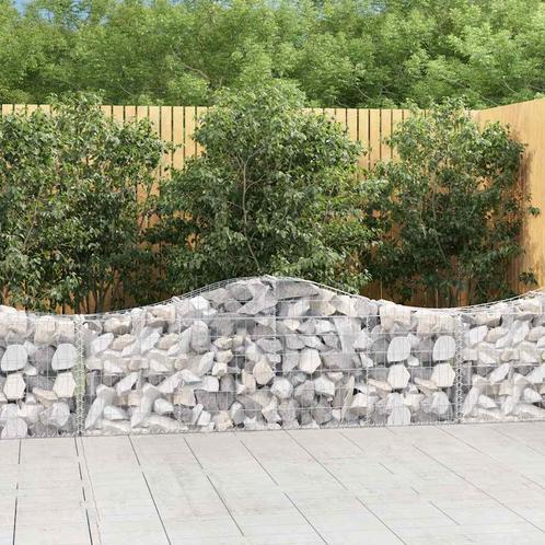 vidaXL Schanskorven 2 st gewelfd 200x30x60/80 cm, Tuin en Terras, Bloembakken en Plantenbakken, 100 cm of meer, Nieuw, Metaal