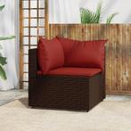 vidaXL Tuinhoekbank met kussens poly rattan bruin, Tuin en Terras, Tuinsets en Loungesets, Verzenden, Nieuw, Rotan