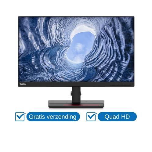 Lenovo ThinkVision T24H-20 USB-C HUB Quad HD, Computers en Software, Monitoren, In hoogte verstelbaar, Draaibaar, Kantelbaar, 5 ms of meer