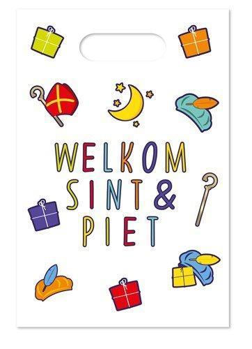 Uitdeelzakjes Welkom Sint & Pieten 6st, Hobby en Vrije tijd, Feestartikelen, Nieuw, Verzenden