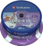 Verbatim | DVD+R | DL | 8.5 GB | Inkjet Printable | 25 Stuks, Nieuw, Verzenden