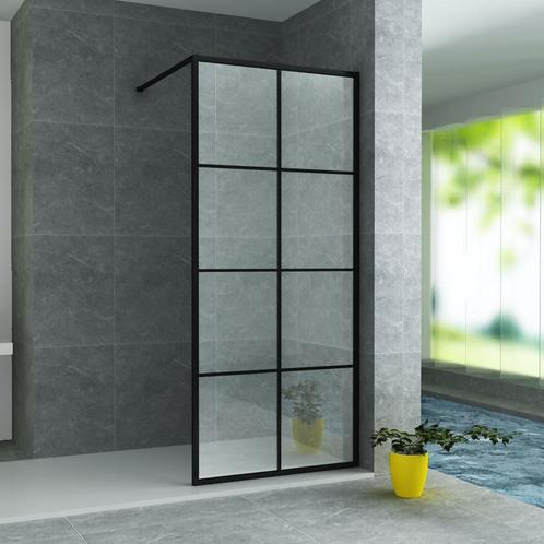 BWS Douchewand Black Nuance 8mm | Mat Zwart | Raster |, Doe-het-zelf en Verbouw, Sanitair, Douche, Nieuw, Ophalen of Verzenden