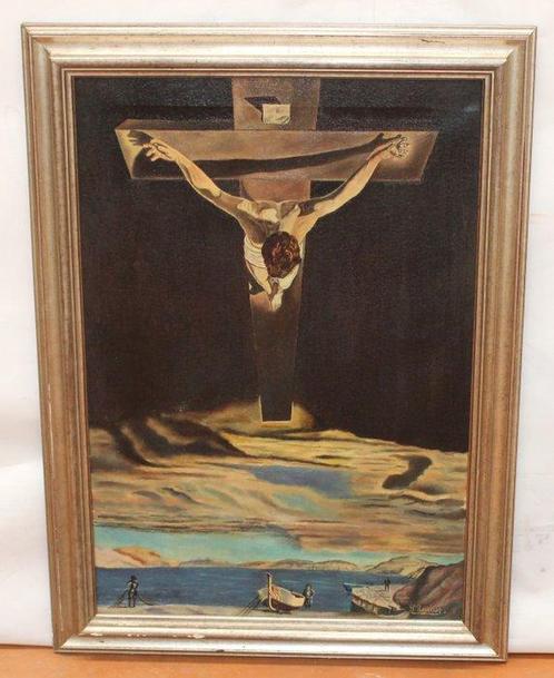 Salvador Lainez (XX) - Cristo de San Juan de la Cruz (Según, Antiek en Kunst, Kunst | Schilderijen | Klassiek