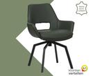 Leren draaibare eetkamerstoel Zippy - Toledo Verde, 60 tot 90 cm, Nieuw, Leer, Ophalen of Verzenden