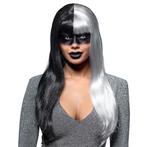 Pruik Evil Temptress Zwart/Wit, Kleding | Dames, Carnavalskleding en Feestkleding, Ophalen of Verzenden, Nieuw