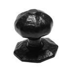 Deurknop zeskant 63mm op rozet 76mm smeedijzer zwart, Doe-het-zelf en Verbouw, Nieuw, Overige typen, Verzenden