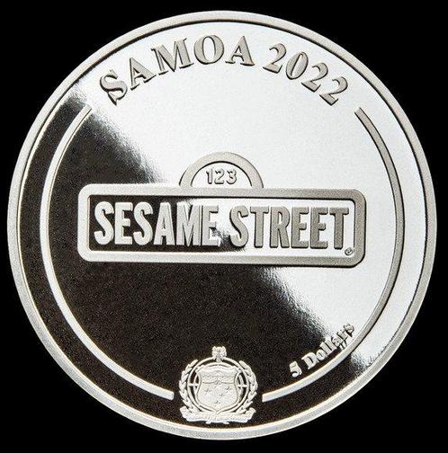 Samoa. 5 Dollars 2022 Sesamstraße™ - Oscar , 1 Oz (.999), Postzegels en Munten, Munten | Europa | Niet-Euromunten