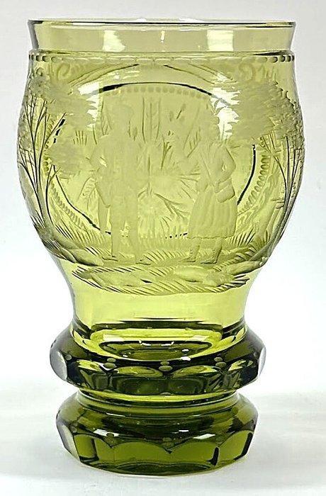 Raro Calice in Vetro Incolore Finemente Inciso a Mano -, Antiek en Kunst, Antiek | Glas en Kristal