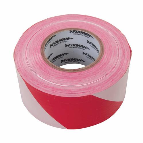 Fixman Extra robuust afzetlint - rood/wit - 70 mm x 500 m, Doe-het-zelf en Verbouw, IJzerwaren en Bevestigingsmiddelen, Nieuw