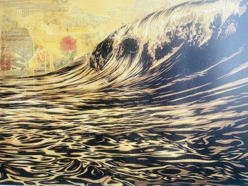 Shepard Fairey (OBEY) (1970) - Dark Wave Signed Lithograph, Antiek en Kunst, Kunst | Tekeningen en Foto's