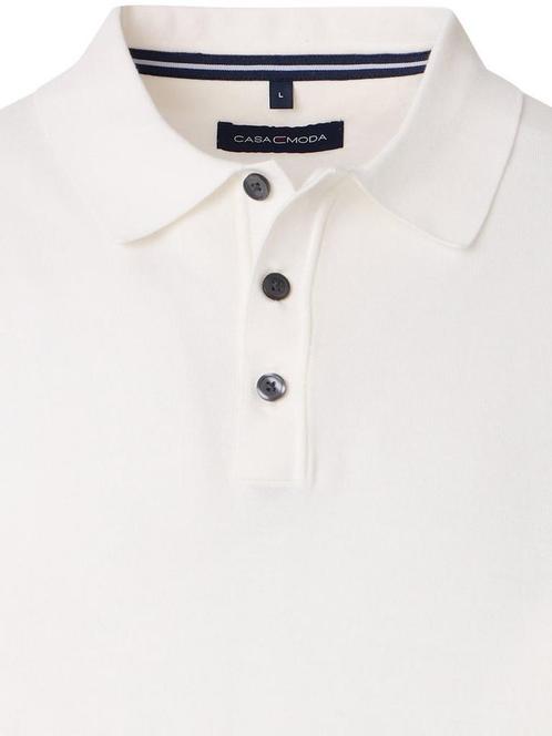Gebreid Katoen Poloshirt 3 Knoops Wit Casa Moda, Kleding | Heren, Polo's, Wit, Nieuw, Verzenden