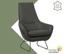 Leren fauteuil Trust - Hermes Antracite (donkergrijs), Huis en Inrichting, Fauteuils, Nieuw, Ophalen of Verzenden, 75 tot 100 cm