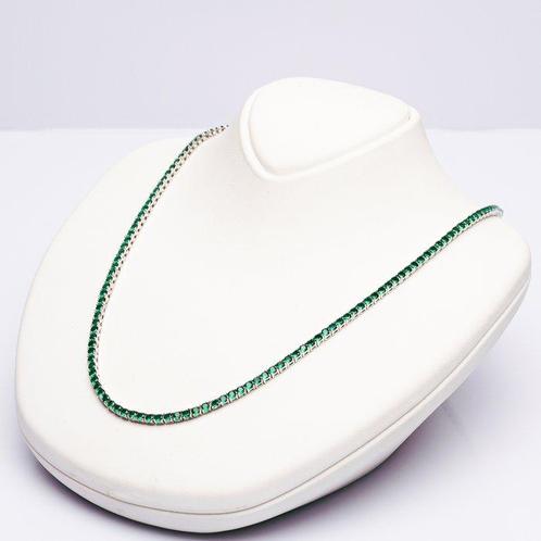 Zonder Minimumprijs - Halsketting Zilver Smaragd - Smaragd -, Sieraden, Tassen en Uiterlijk, Kettingen
