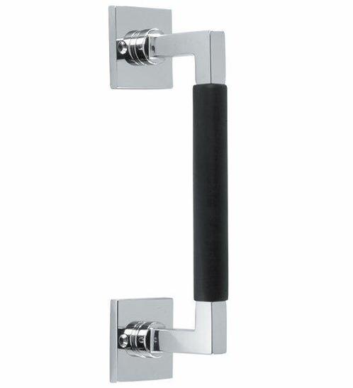 Deurgreep Bauhaus ebben vierkant rozet 600 mm glans chroom, Doe-het-zelf en Verbouw, Hang- en Sluitwerk, Nieuw, Ophalen of Verzenden