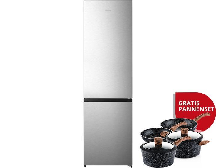 Hisense Koelvriescombinatie 336 liter RVS, Witgoed en Apparatuur, Koelkasten en IJskasten