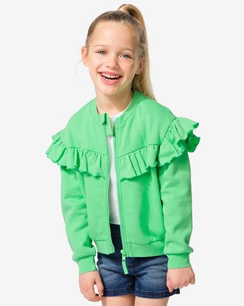 HEMA Kinder sweatvest met ruffle groen, Kinderen en Baby's, Kinderkleding | Overige, Nieuw, Verzenden