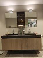 Design Badmeubel eiken houtfineer, composiet 160cm - 0091, Ophalen, Nieuw, 150 tot 200 cm, Wastafelkast