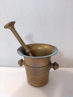 Vijzel en stamper (2) - Gegoten messing, Antiek en Kunst, Antiek | Keukenbenodigdheden