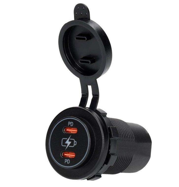 12/24 Volt Stopcontact 2x USB C Quick Charge PD, Watersport en Boten, Navigatiemiddelen en Scheepselektronica, Nieuw, Ophalen of Verzenden
