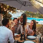 Parasol zweefparasol Ciccio Ø 350cm met beschermhoes - grijs, Tuin en Terras, Zonneschermen, Verzenden, Nieuw