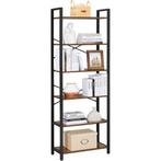Grote open boekenkast industrieel–6 planken –165x60x30cm, Ophalen, Met plank(en), Kunststof, 100 tot 150 cm