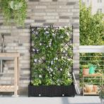 vidaXL Plantenbakken 2 st met latwerk 80x40x125,5 cm zwart, Verzenden, Nieuw, Minder dan 60 cm