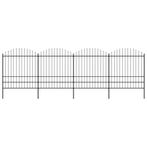 vidaXL Tuinhek met speren bovenkant (1,75-2)x6,8 m staal, Tuin en Terras, Verzenden, Nieuw, IJzer, 2 meter of meer