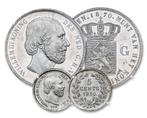 Grootste en Kleinste Zilveren muntset Willem III, Postzegels en Munten, Munten | Nederland, Verzenden