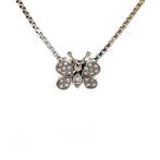 Witgouden hanger vlinder met diamant 18 krt, Verzenden, Zo goed als nieuw, Wit, Goud