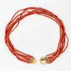 Ketting - 14 karaat Geel goud - Bloedkoraal, Sieraden, Tassen en Uiterlijk, Antieke sieraden