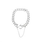 Massief zilveren gourmetschakel armband | 19,5 cm, Sieraden, Tassen en Uiterlijk, Armbanden, Ophalen of Verzenden, Gebruikt, Overige kleuren