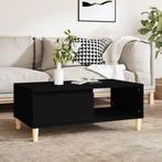 vidaXL Salontafel 90x50x36,5 cm bewerkt hout zwart, 50 tot 100 cm, Verzenden, Nieuw, 50 tot 100 cm