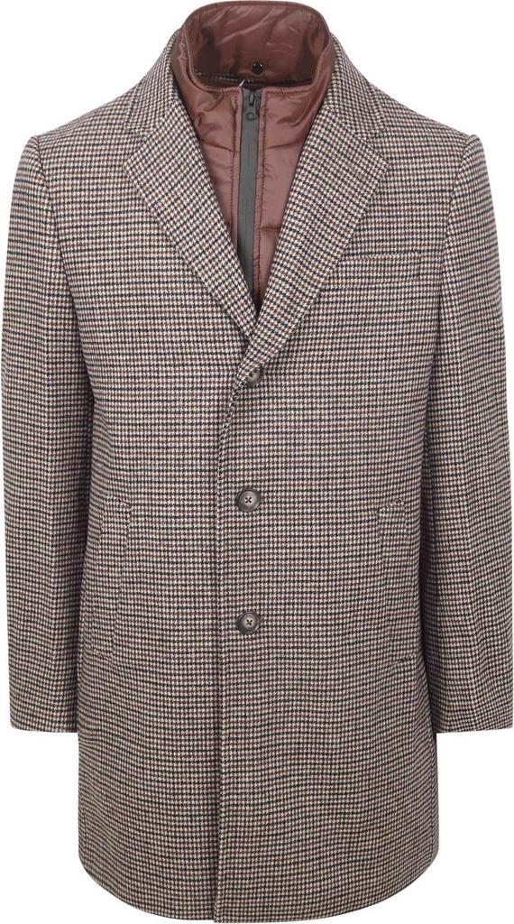 Suitable Coat Wol Pepita Beige Camel maat 48 Heren, Kleding | Heren, Jassen | Winter, Bruin, Nieuw, Maat 48/50 (M), Verzenden