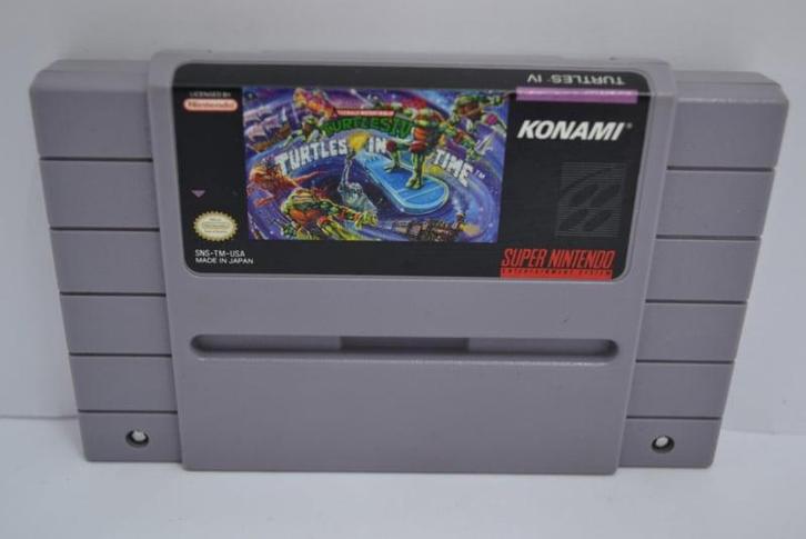 Teenage Mutant Ninja Turtles IV - Turtles in Time (SNES USA), Spelcomputers en Games, Games | Nintendo Super NES, 2 spelers, Zo goed als nieuw