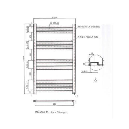 Designradiator Boss & Wessing Vertico Multirail 100x60 cm, Doe-het-zelf en Verbouw, Verwarming en Radiatoren, Ophalen of Verzenden