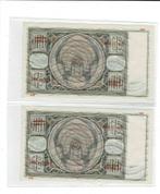 100 gulden 1942, opeenvolgende serienrs., Postzegels en Munten, Bankbiljetten | Nederland, Verzenden, 100 gulden, Setje